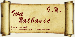 Iva Malbašić vizit kartica